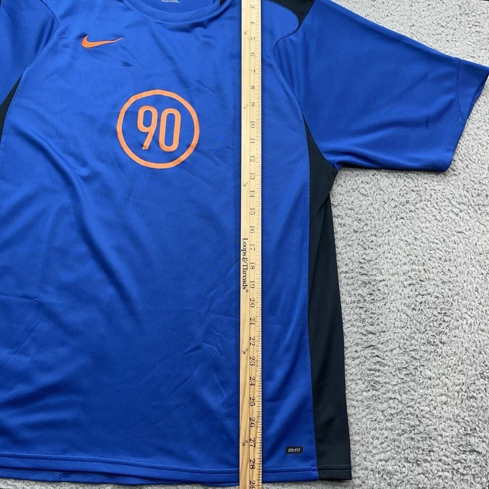 Nike Total 90 Shirt Mens L Blue T90 Soccer Jersey Dri-Fit Tee Vented‎ Athleisure